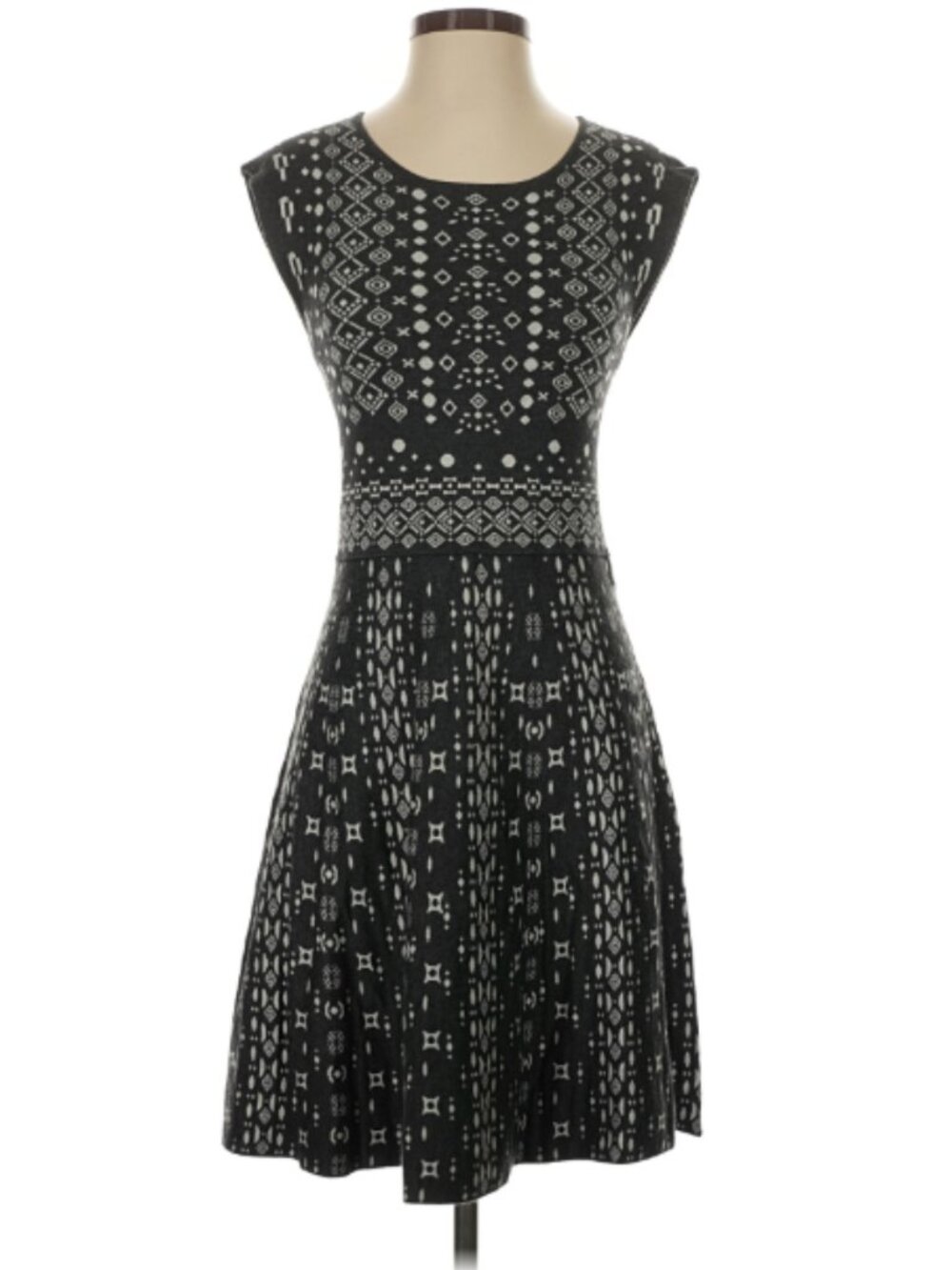 41 Hawthorn Navy and White Patterned Midi Dress